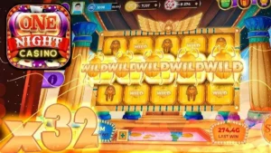 Glowing golden 'WILD' symbols line up for a big win in the 777 Slots game.
